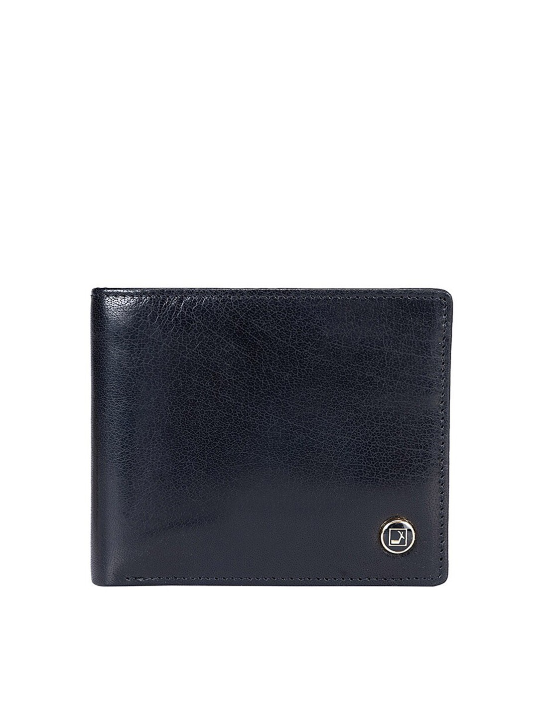 

Da Milano Men Leather Two Fold Non Detachable Flap Wallet, Black