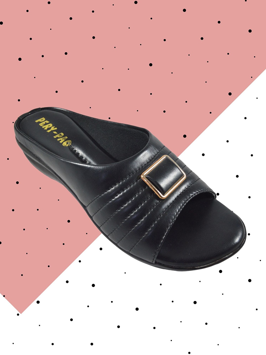 

PERY PAO Embellished Open Toe Flats, Black