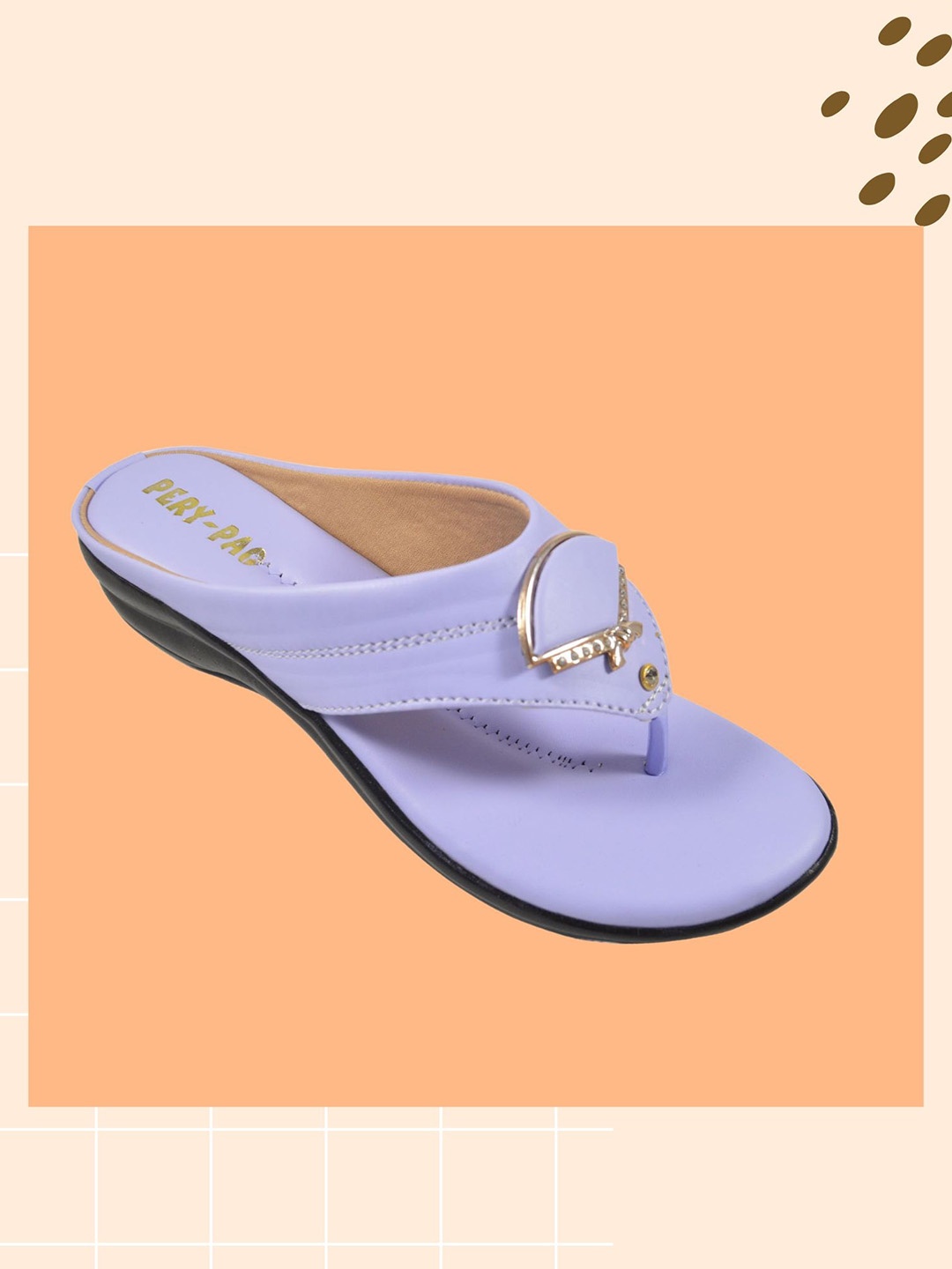 

PERY PAO Women Embellished Open Toe Flats, Lavender