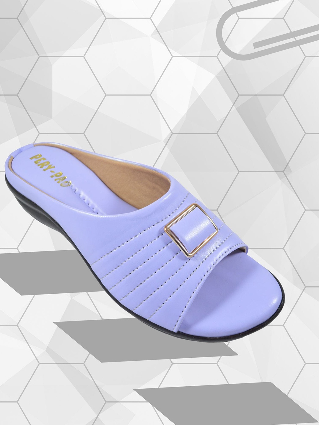 

PERY PAO Women Embellished Open Toe Flats, Lavender