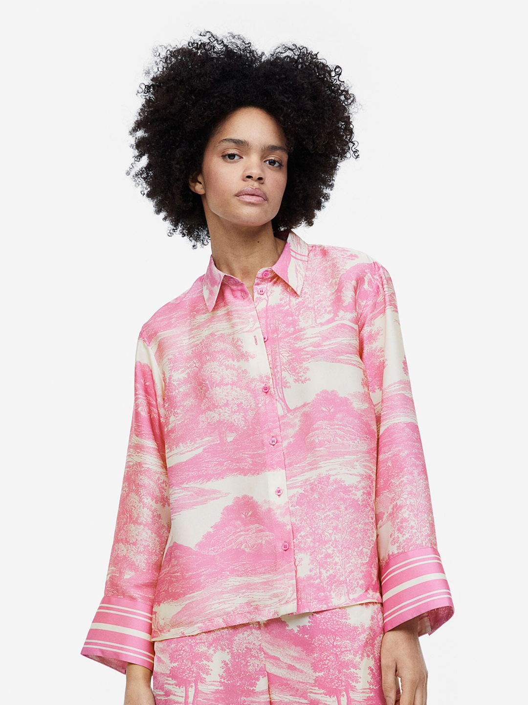 

H&M Patterned Shirt, Pink