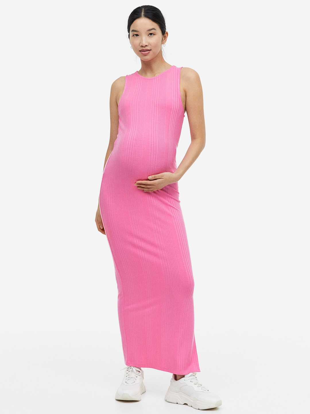 

H&M MAMA Ribbed Dress, Pink
