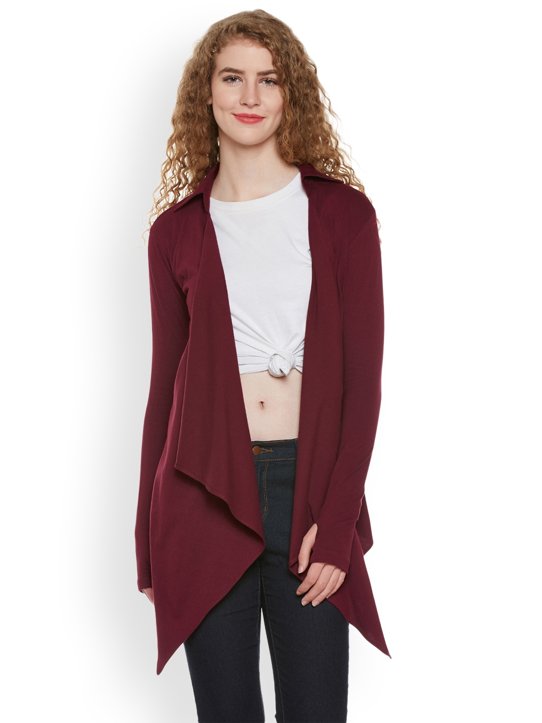 

Hypernation Women Maroon Shrug