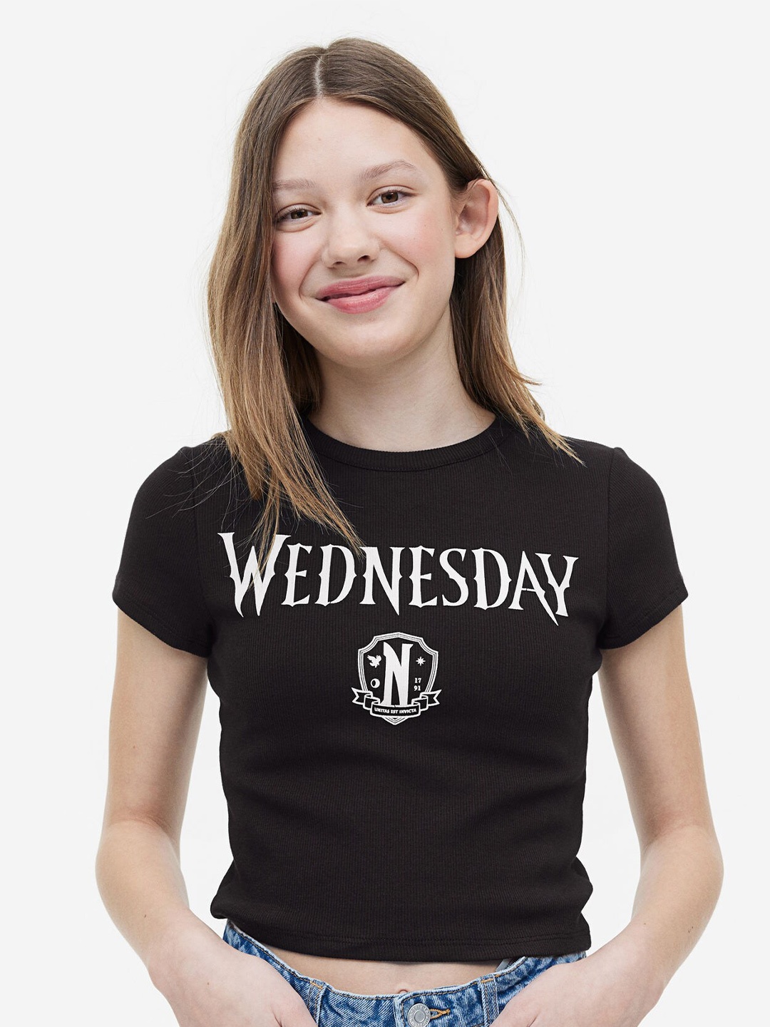 

H&M Wednesday Printed T-shirt, Black