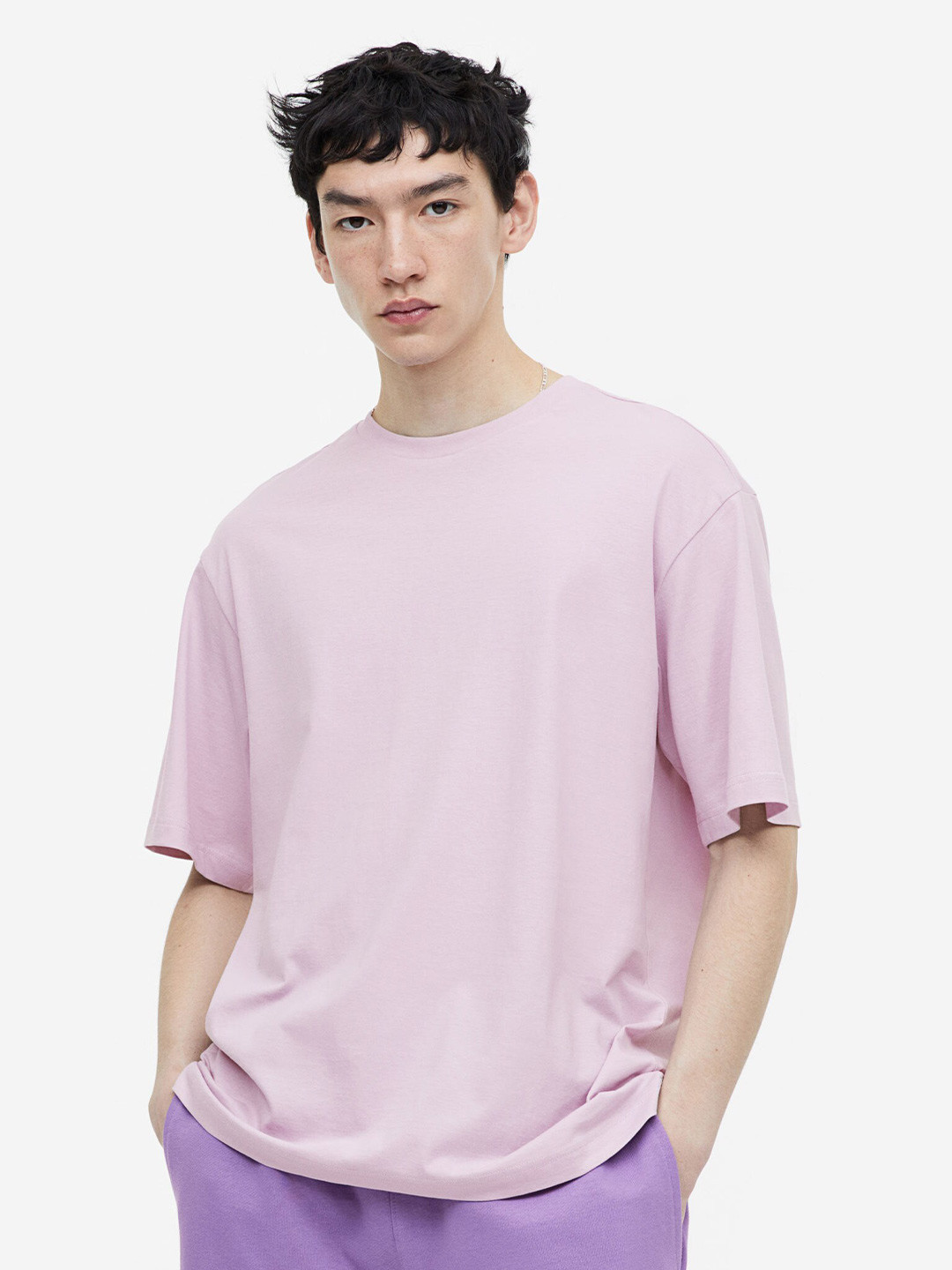 

H&M Solid Relaxed Fit T-shirt, Pink