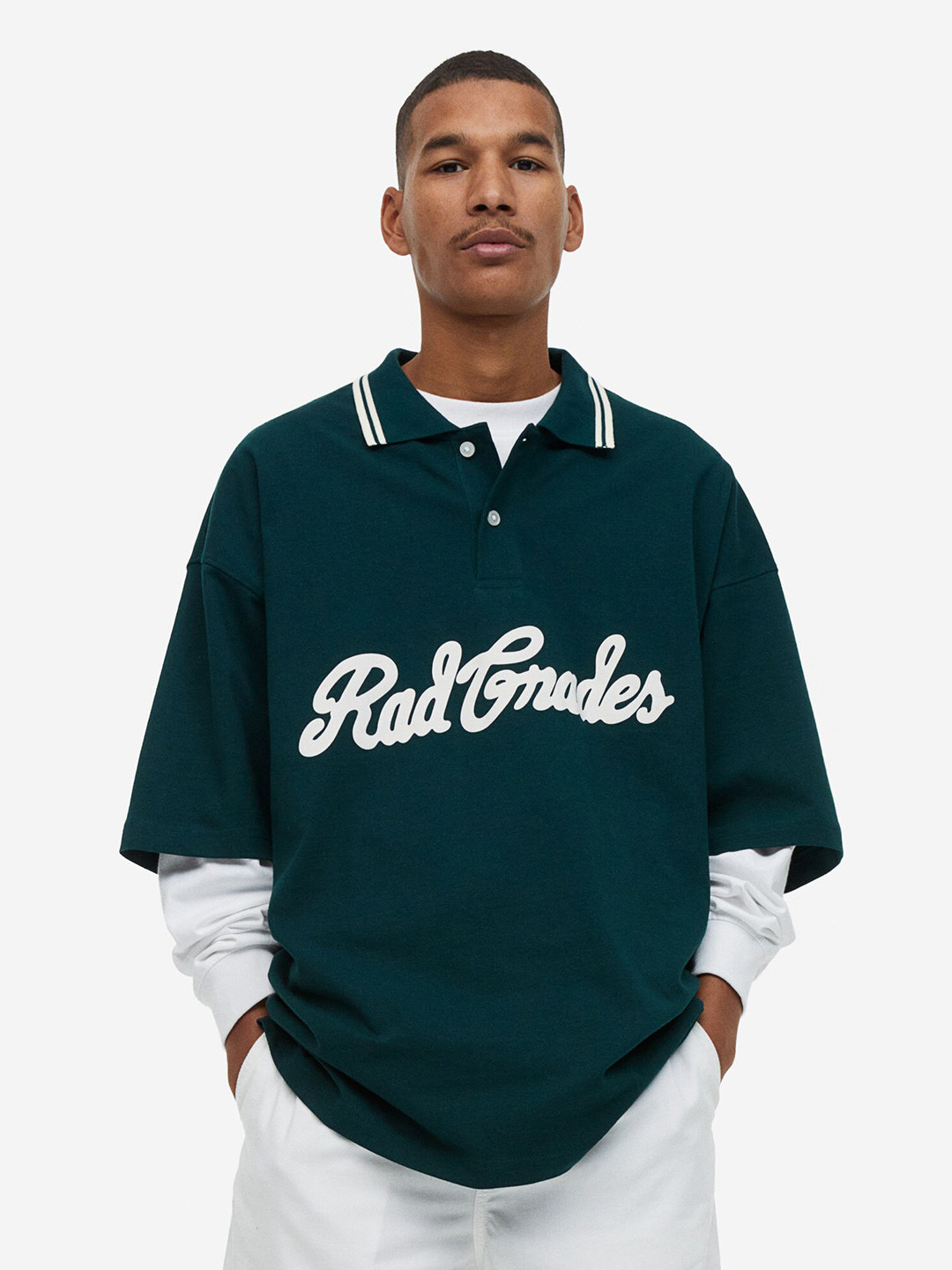 

H&M Oversized Fit Polo Shirt, Green