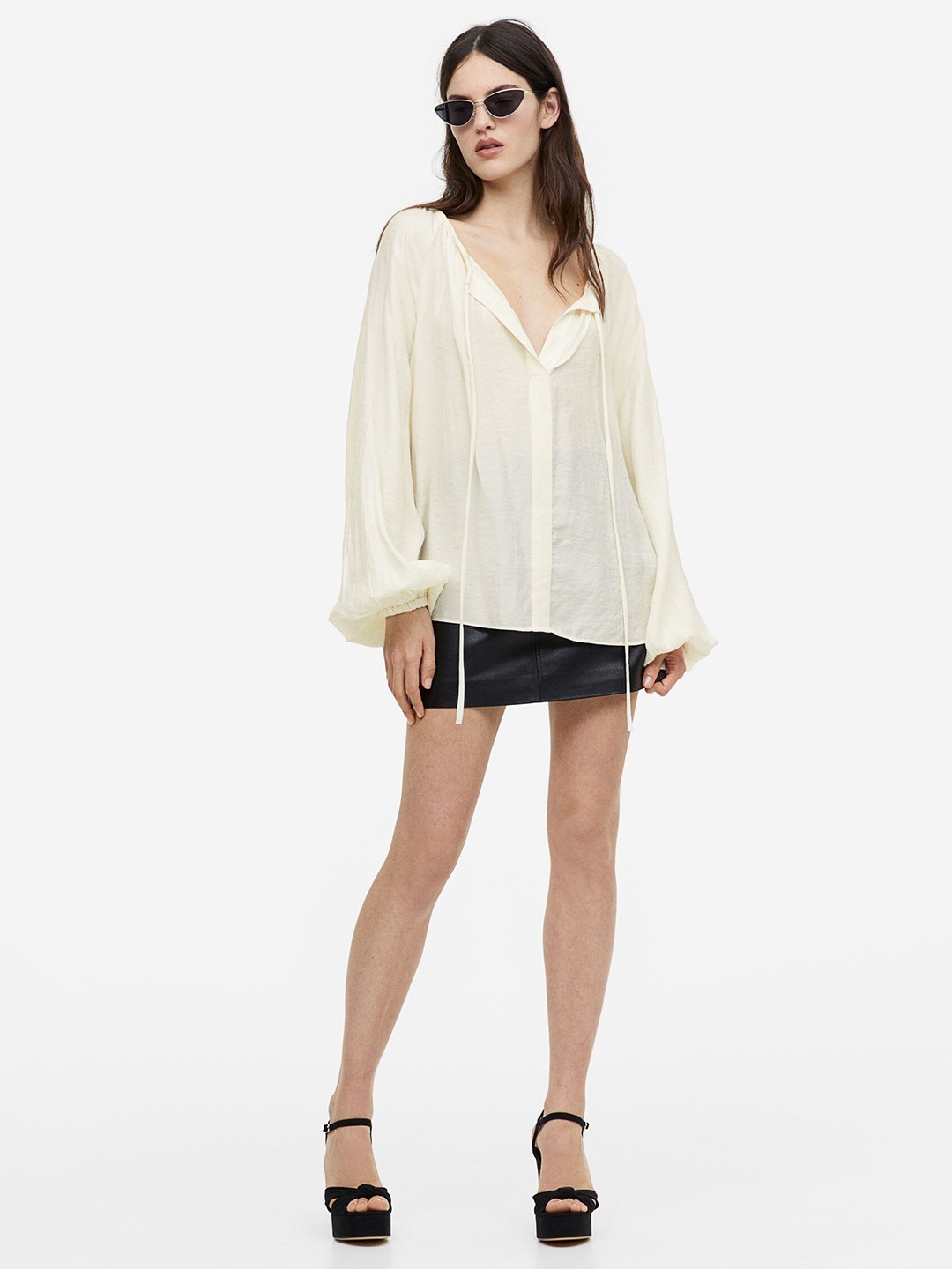 

H&M Solid Oversized Blouse, White