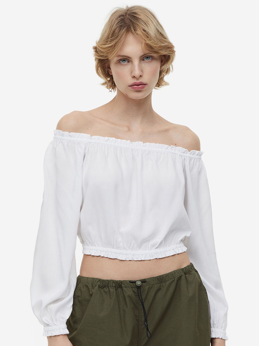 

H&M Off-the-Shoulder Blouse, White