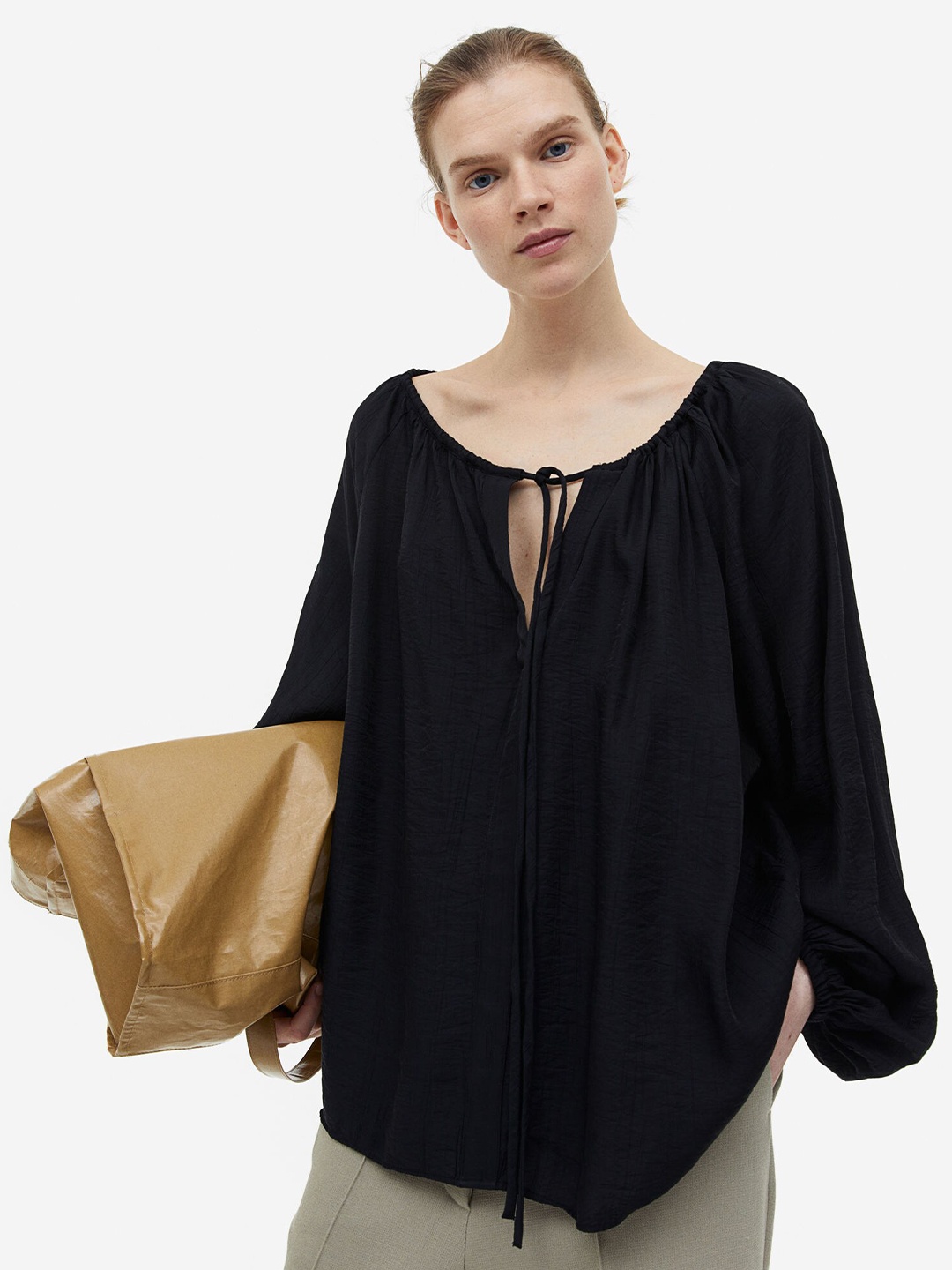 

H&M Oversized Blouse, Black