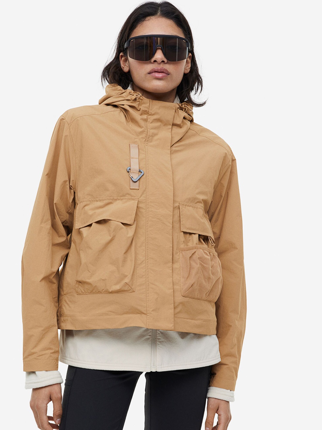 

H&M Water-Repellent Adjustable-Length Outdoor Jacket, Beige