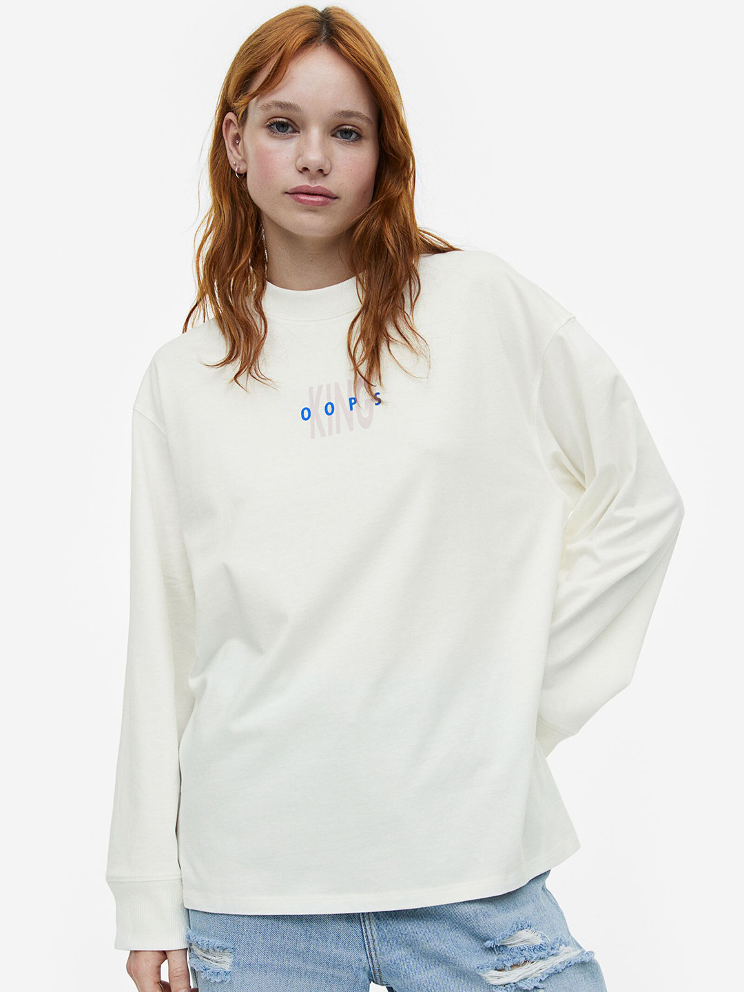 

H&M Oversized Printed Top, Multi