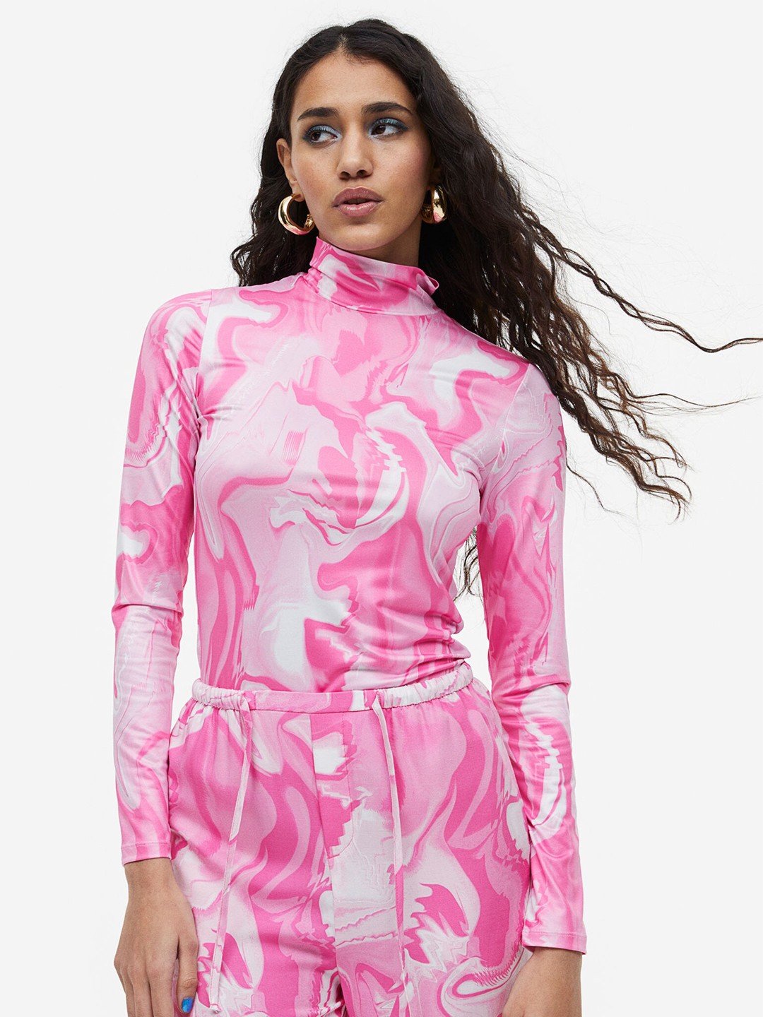 

H&M Printed Long-Sleeved Jersey Top, Multi