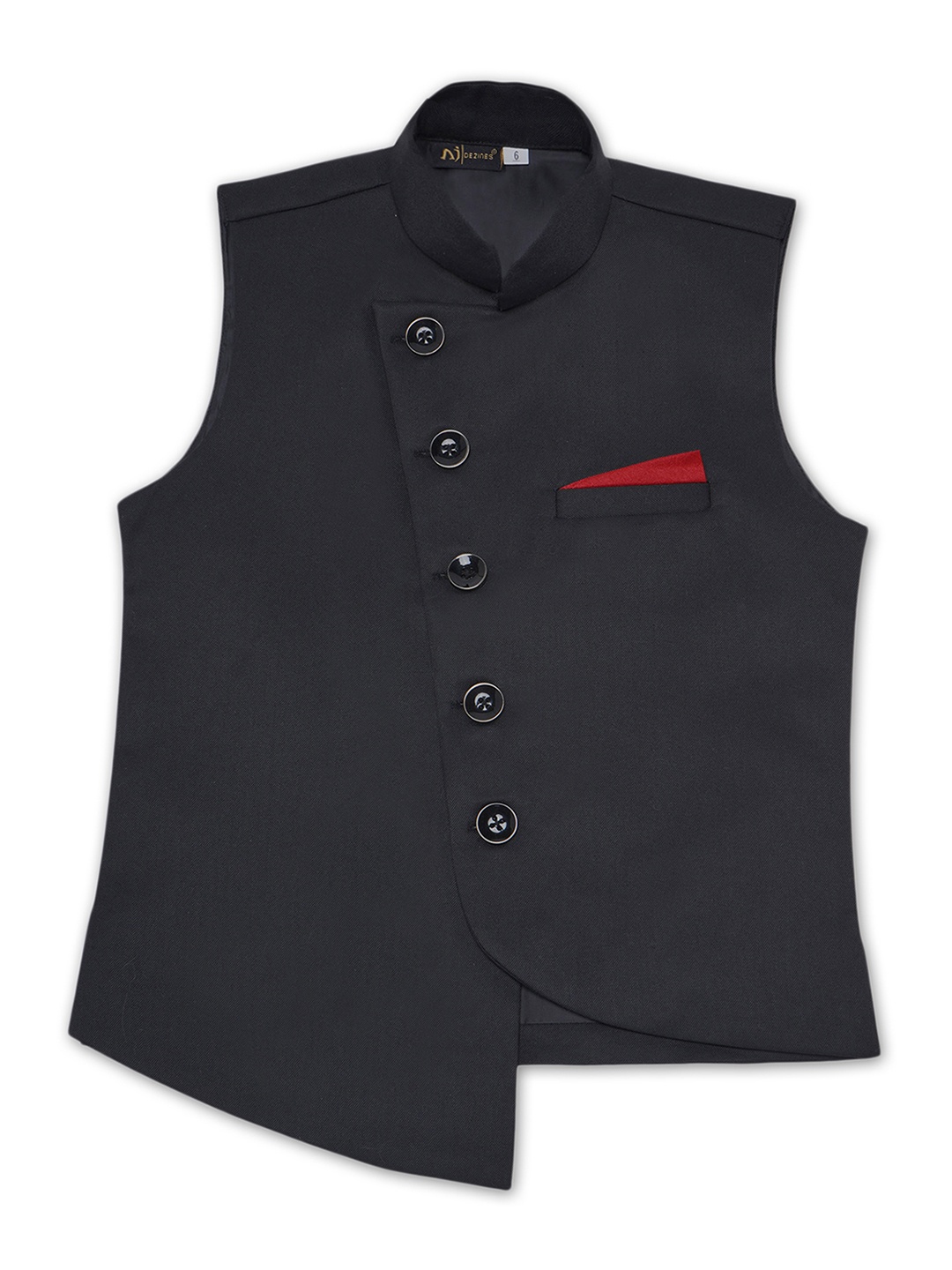 

Aj DEZInES Boys Sleeveless Nehru Jacket, Black