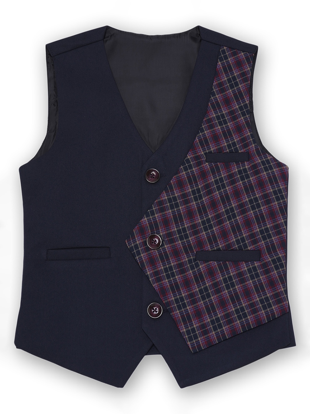 

Aj DEZInES Boys Checked Waistcoat, Purple