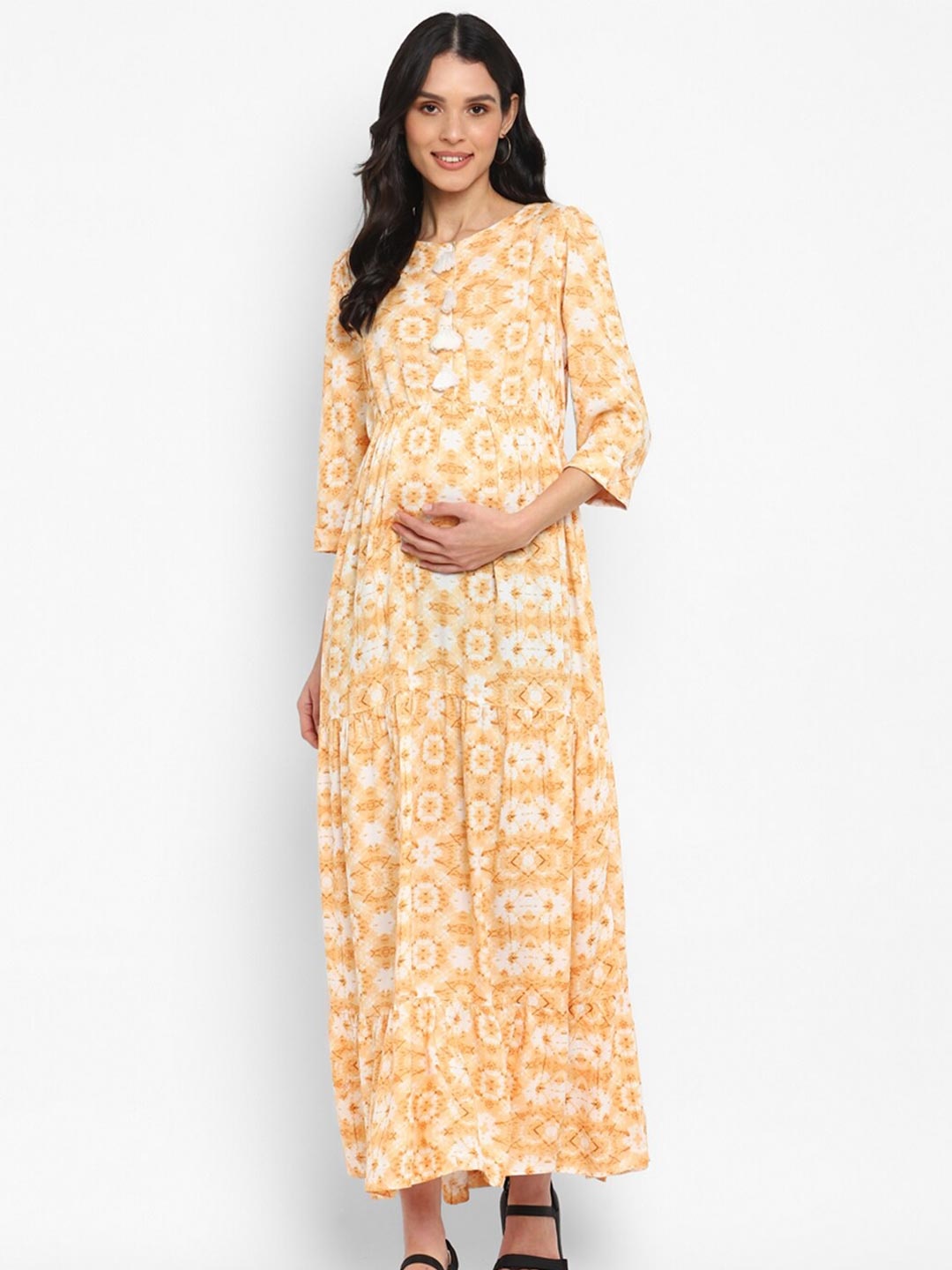 

Momsoon Maternity Floral Maternity Maxi Dress, Yellow