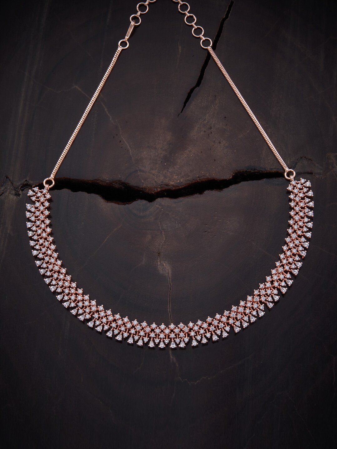 

Kushal's Fashion Jewellery Rose Gold-Plated Cubic Zirconia Necklace, White