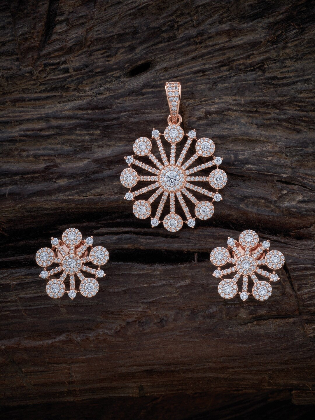 

Kushal's Fashion Jewellery Rose Gold-Plated CZ-Studded & Beaded Jewellery Set