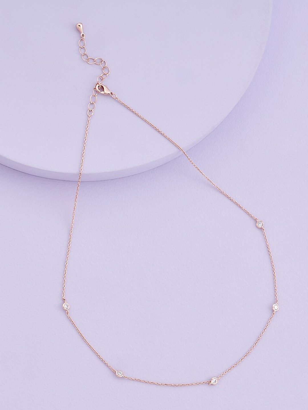 

Kushal's Fashion Jewellery Copper Rose Gold-Plated Chain, White
