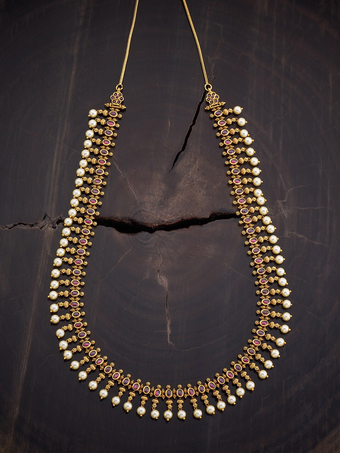 

Kushal's Fashion Jewellery Gold-Plated Antique Necklace Set, White