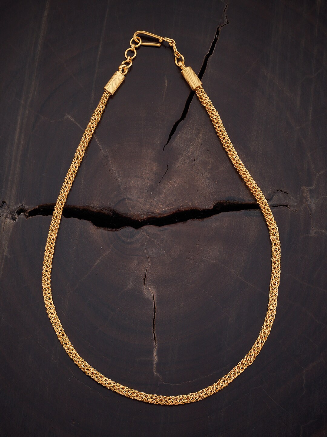 

Kushal's Fashion Jewellery 92.5 Pure Silver & Gold-Plated Temple Chain