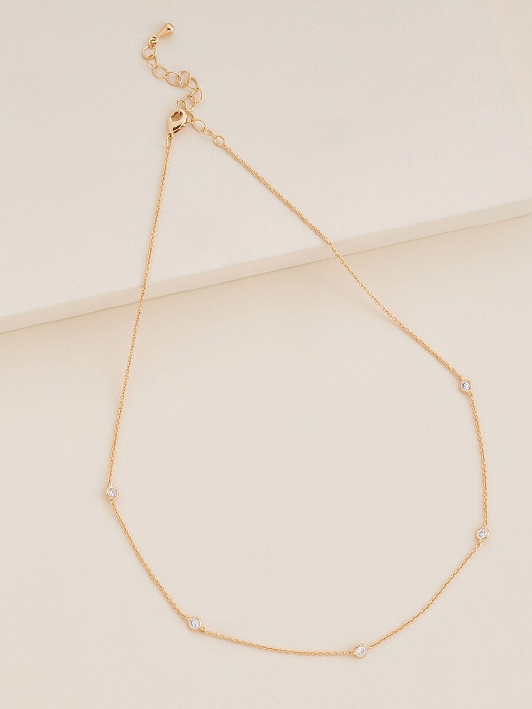 

Kushal's Fashion Jewellery Gold-Plated CZ Studded Chain