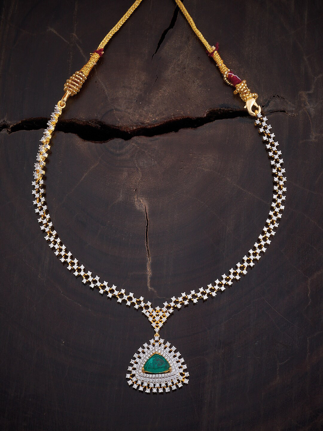 

Kushal's Fashion Jewellery 92.5 Pure Silver Gold-Plated CZ Stone-Studded Jewellery Set