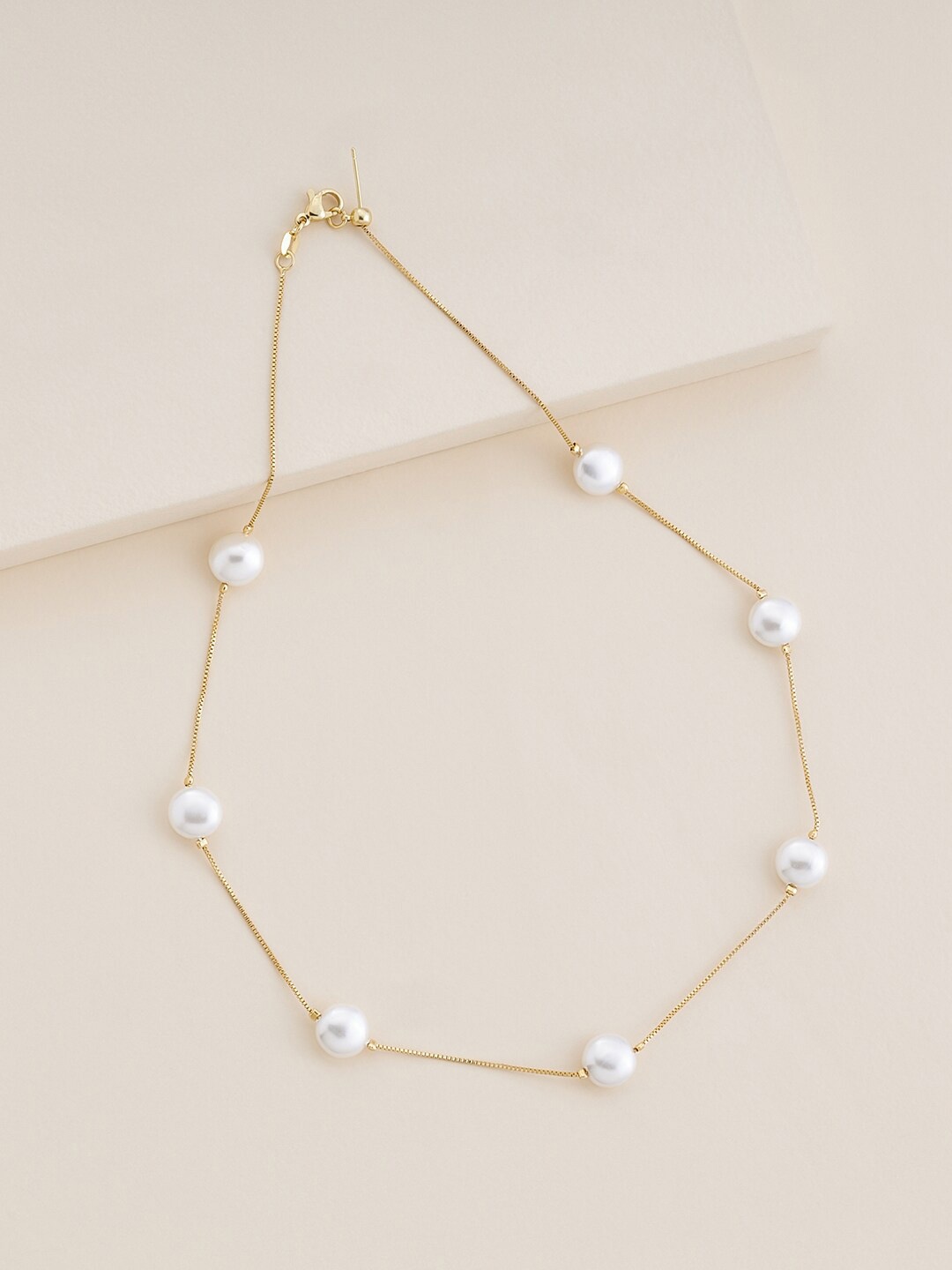 

Kushal's Fashion Jewellery Gold-Plated Beaded Necklace, White
