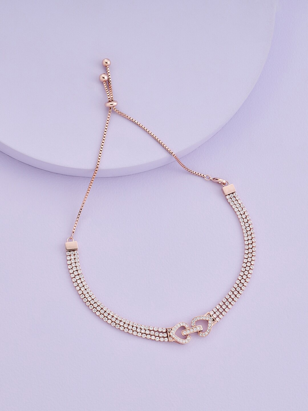 

Kushal's Fashion Jewellery Rose Gold-Plated Cubic Zirconia Necklace, White