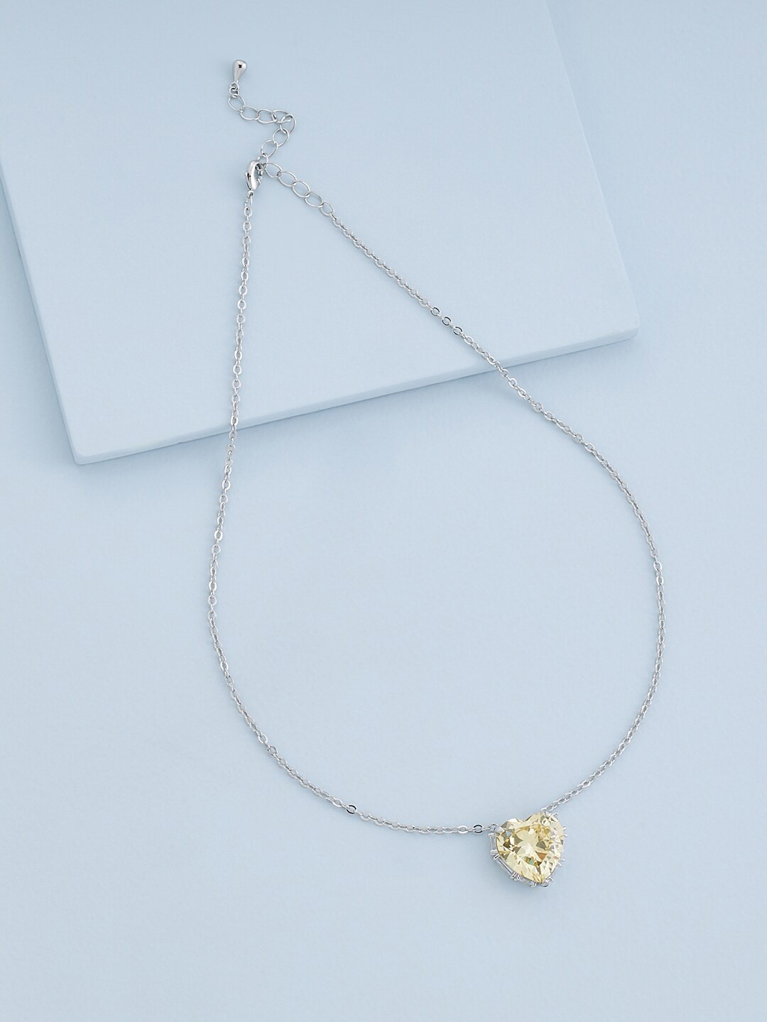 

Kushal's Fashion Jewellery Rhodium-Plated Cubic Zirconia Chain, Yellow
