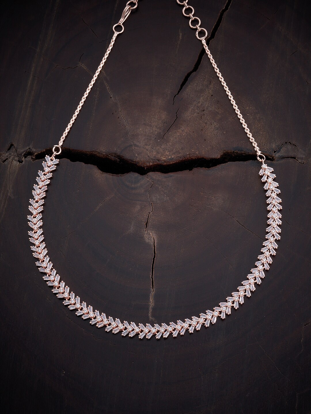 

Kushal's Fashion Jewellery Copper Rose Gold-Plated Chain, White
