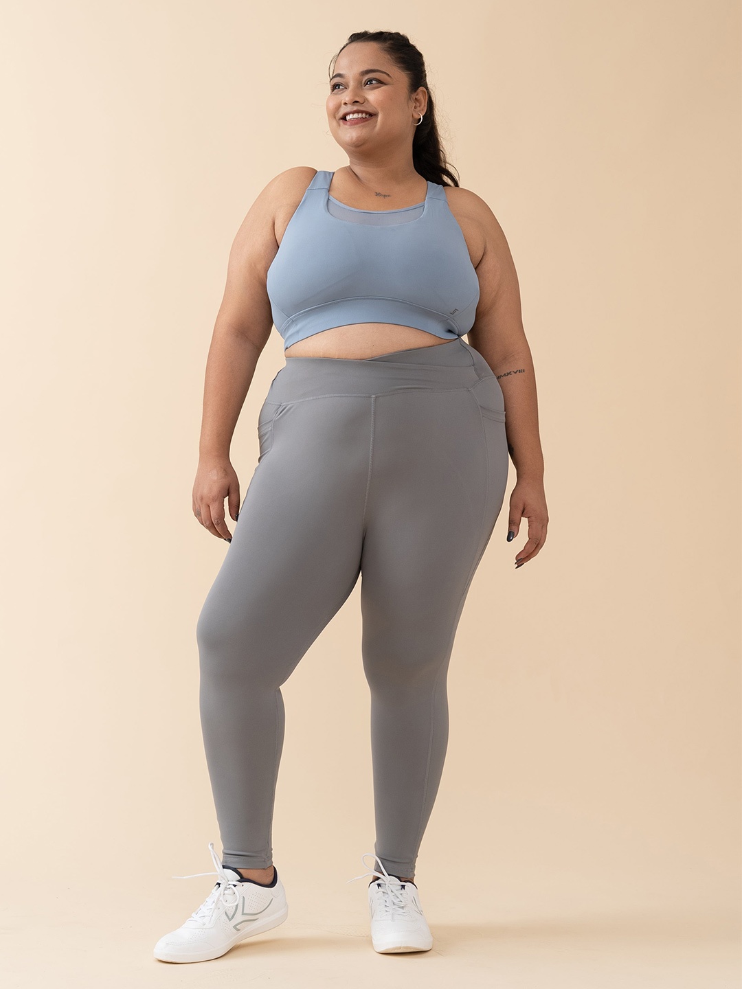 

SPIRIT ANIMAL Plus Size Non Padded All Day Comfort Non-Wired Sports Workout Bra, Blue