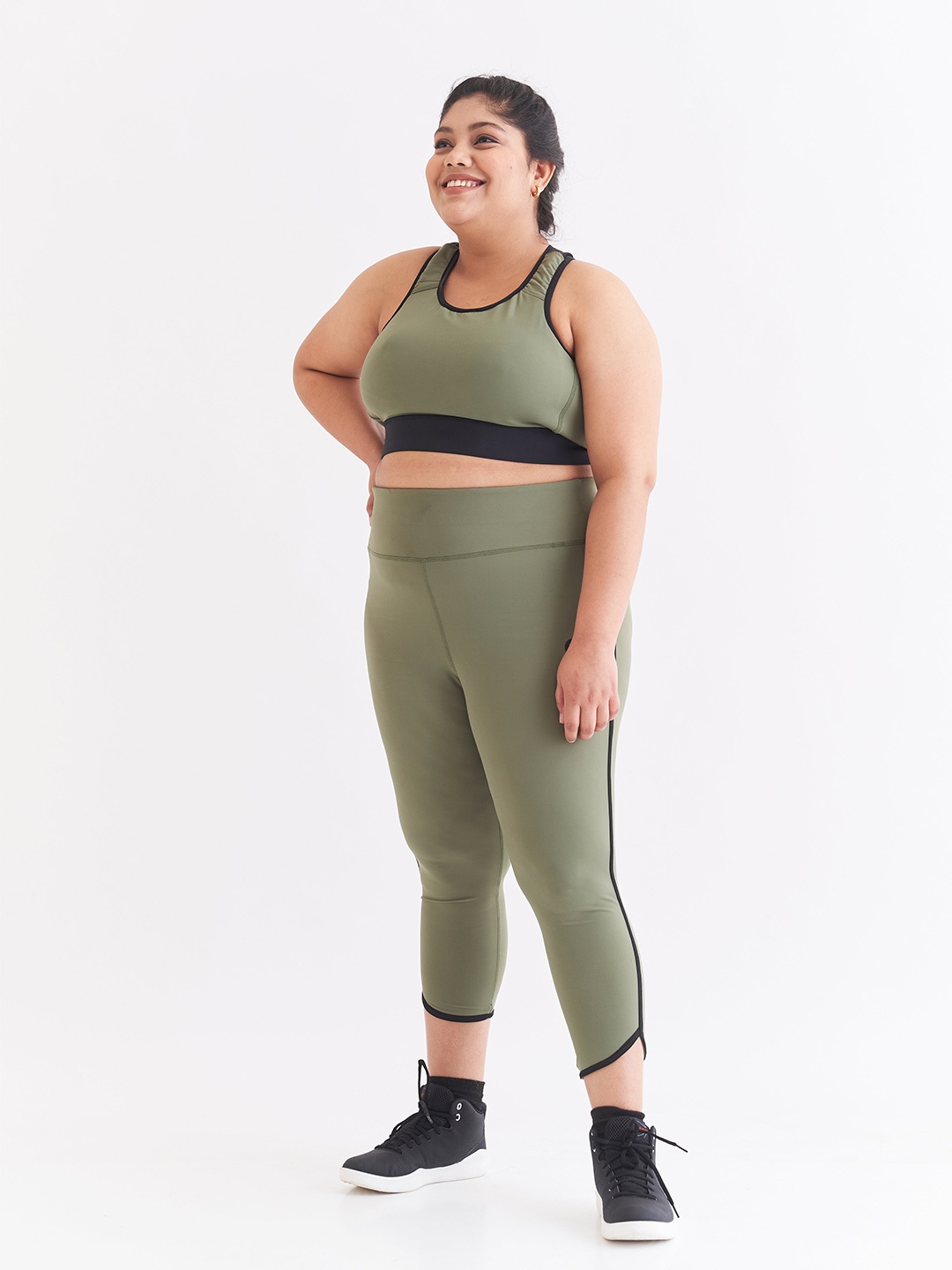 

SPIRIT ANIMAL Plus Size Non Padded All Day Comfort Training or Gym Racerback Sports Bra, Green