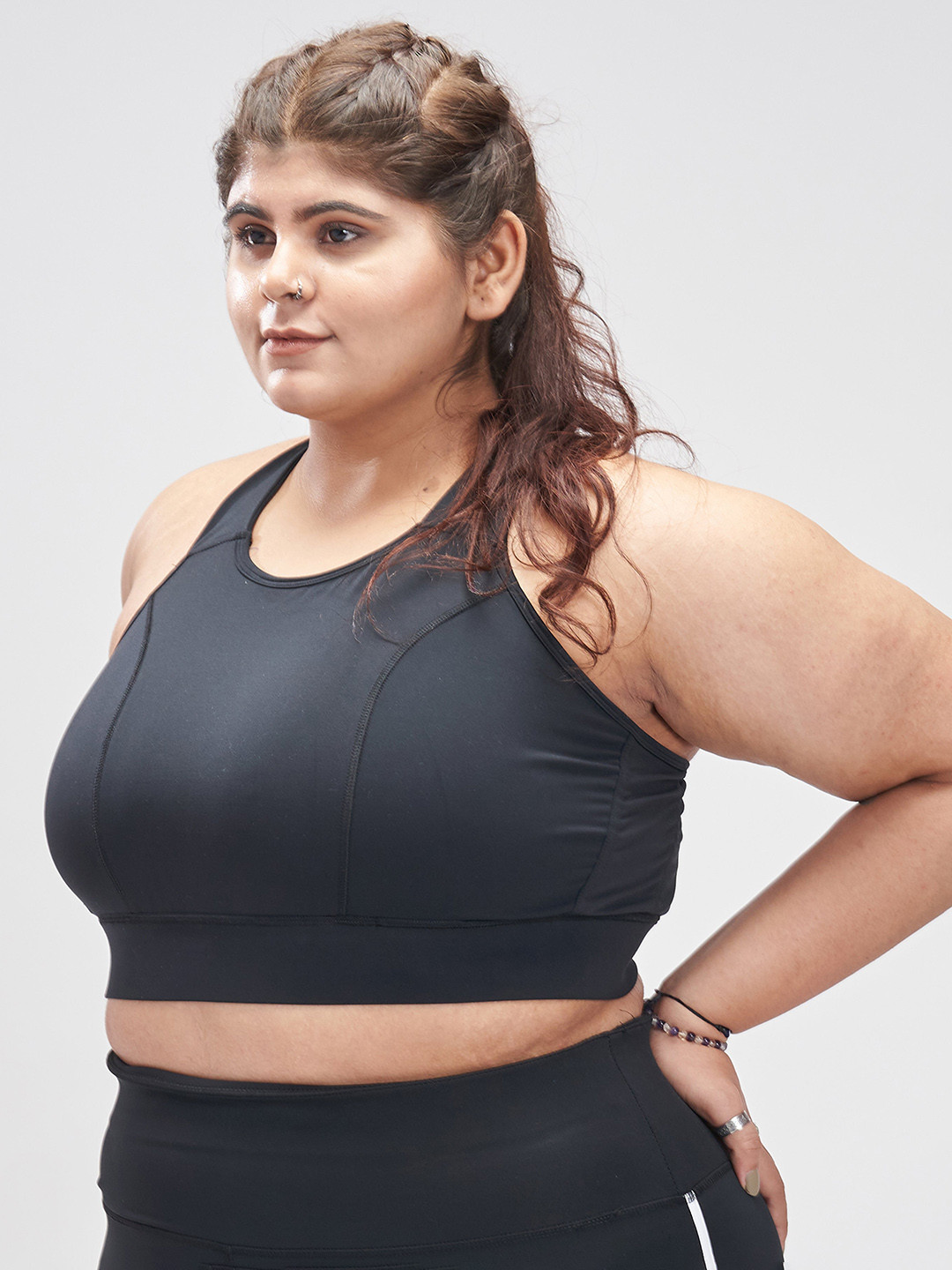 

SPIRIT ANIMAL Plus Size Non-Padded Non-Wired All Day Comfort Training & Gym Workout Bra, Black