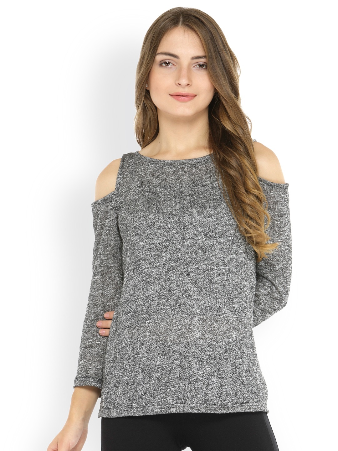 

Zima Leto Women Grey Solid Sweater Top