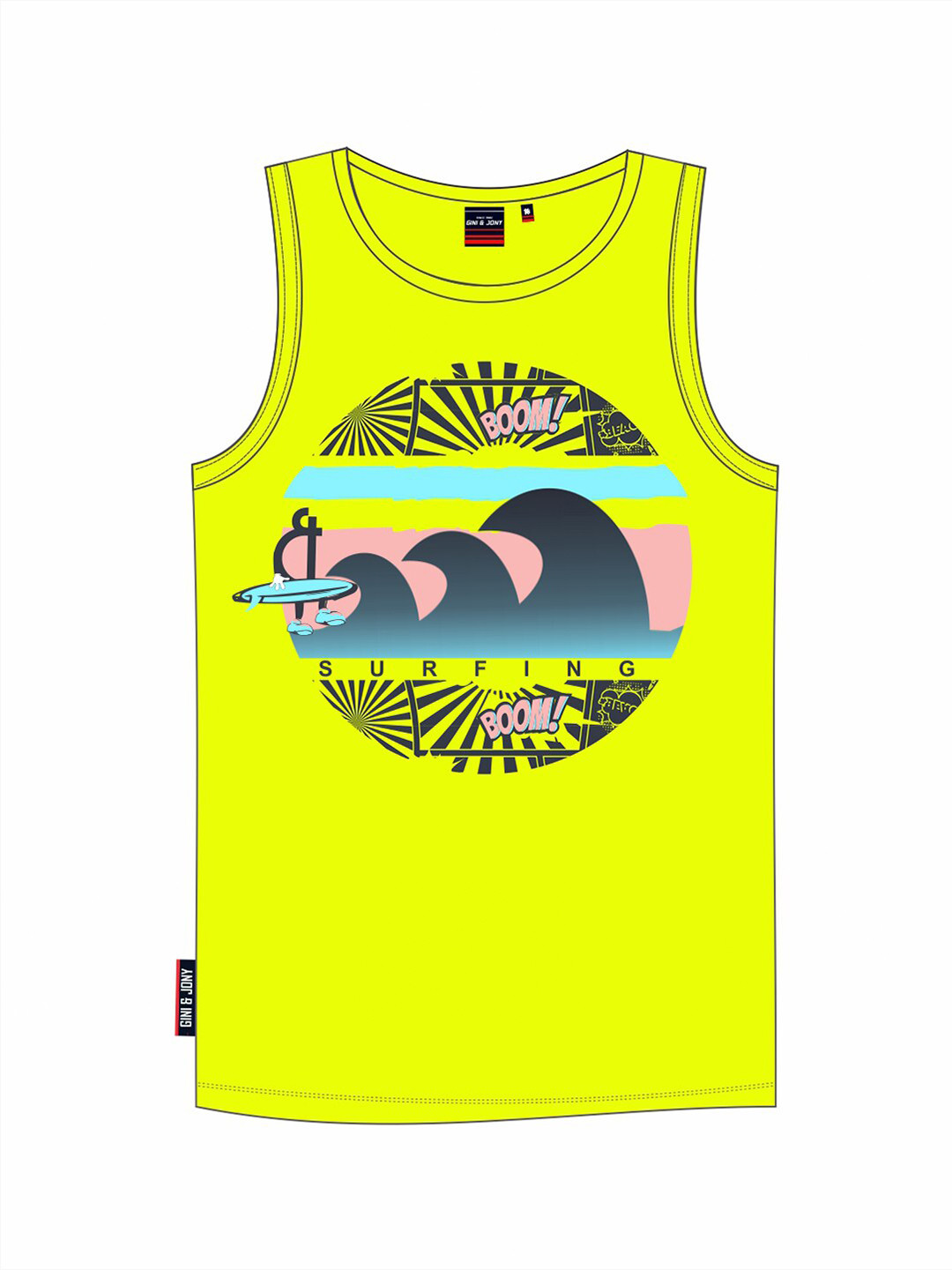 

Gini and Jony Boys Printed Cotton T-shirt, Yellow