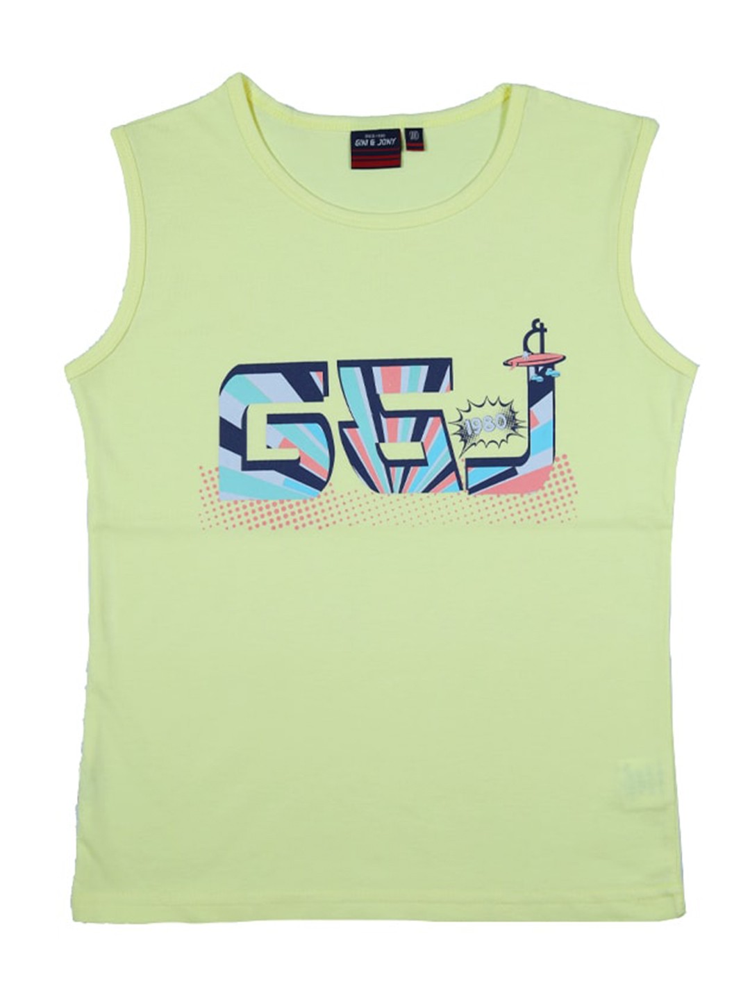 

Gini and Jony Boys Typography Printed Cotton T-Shirt, Green