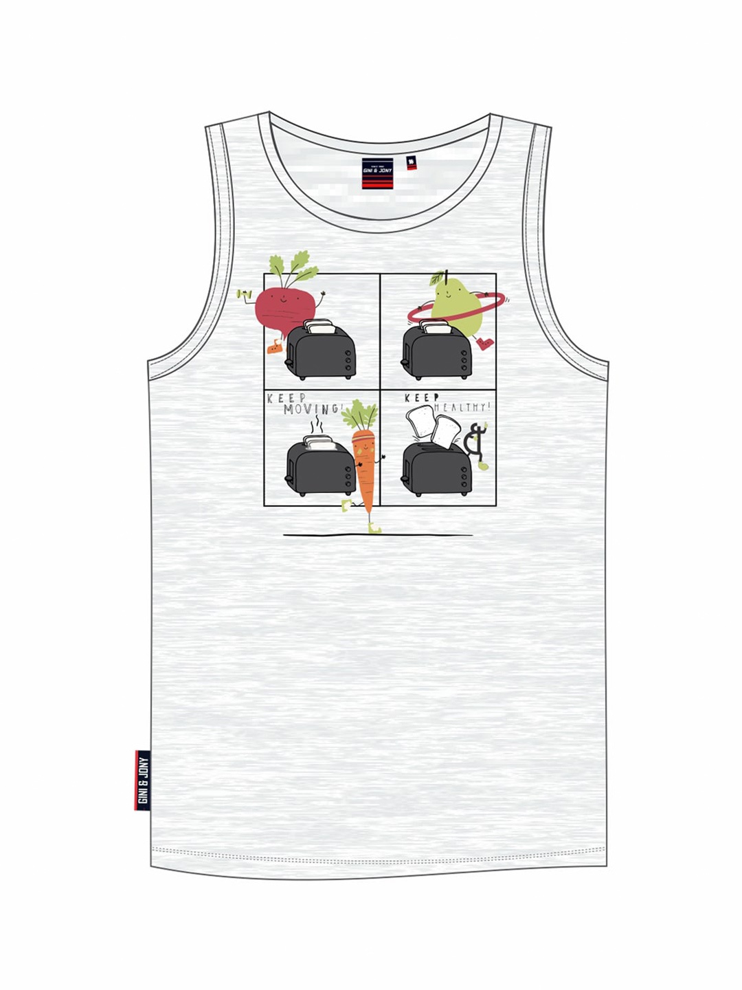 

Gini and Jony Boys Graphic Printed Cotton T-shirt, White