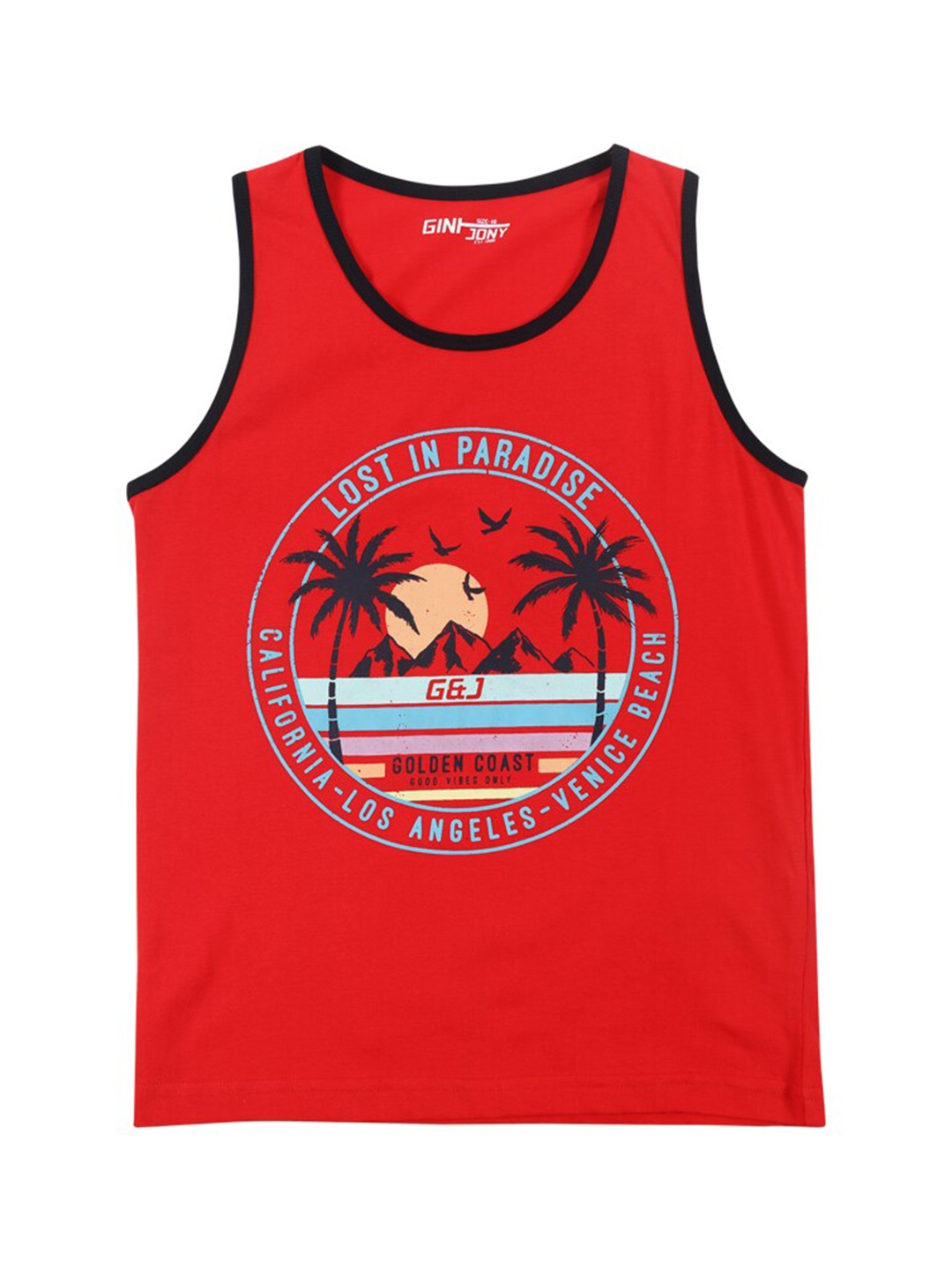 

Gini and Jony Boys Graphic Printed Cotton T-shirt, Red