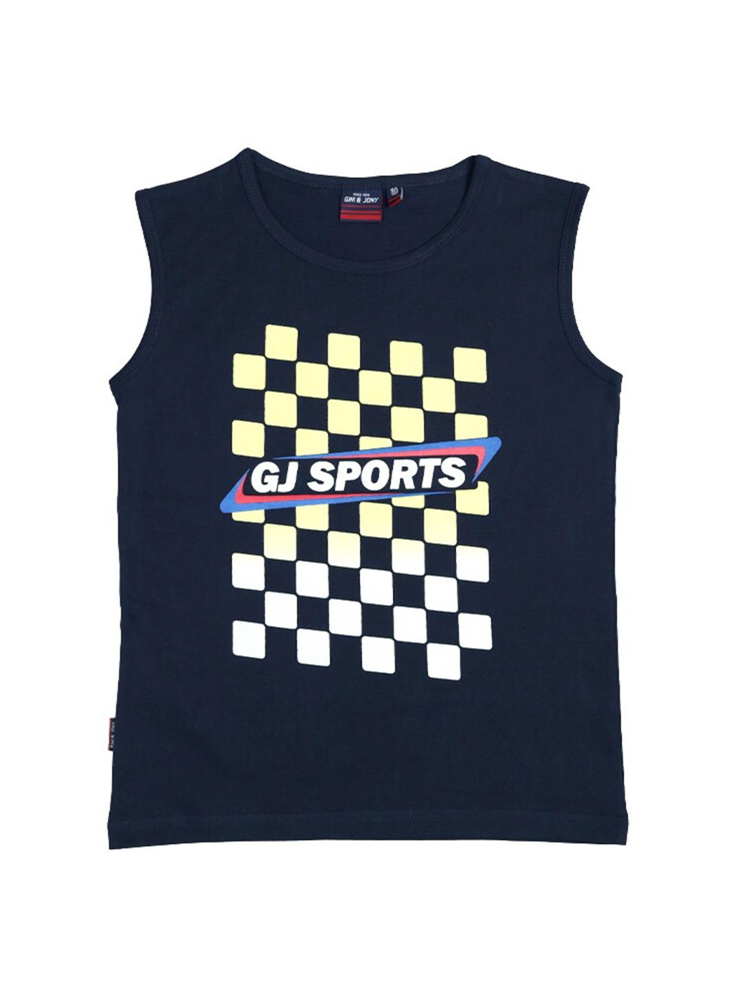 

Gini and Jony Infants Boys Geometric Printed Sleeveless Cotton T-shirt, Navy blue