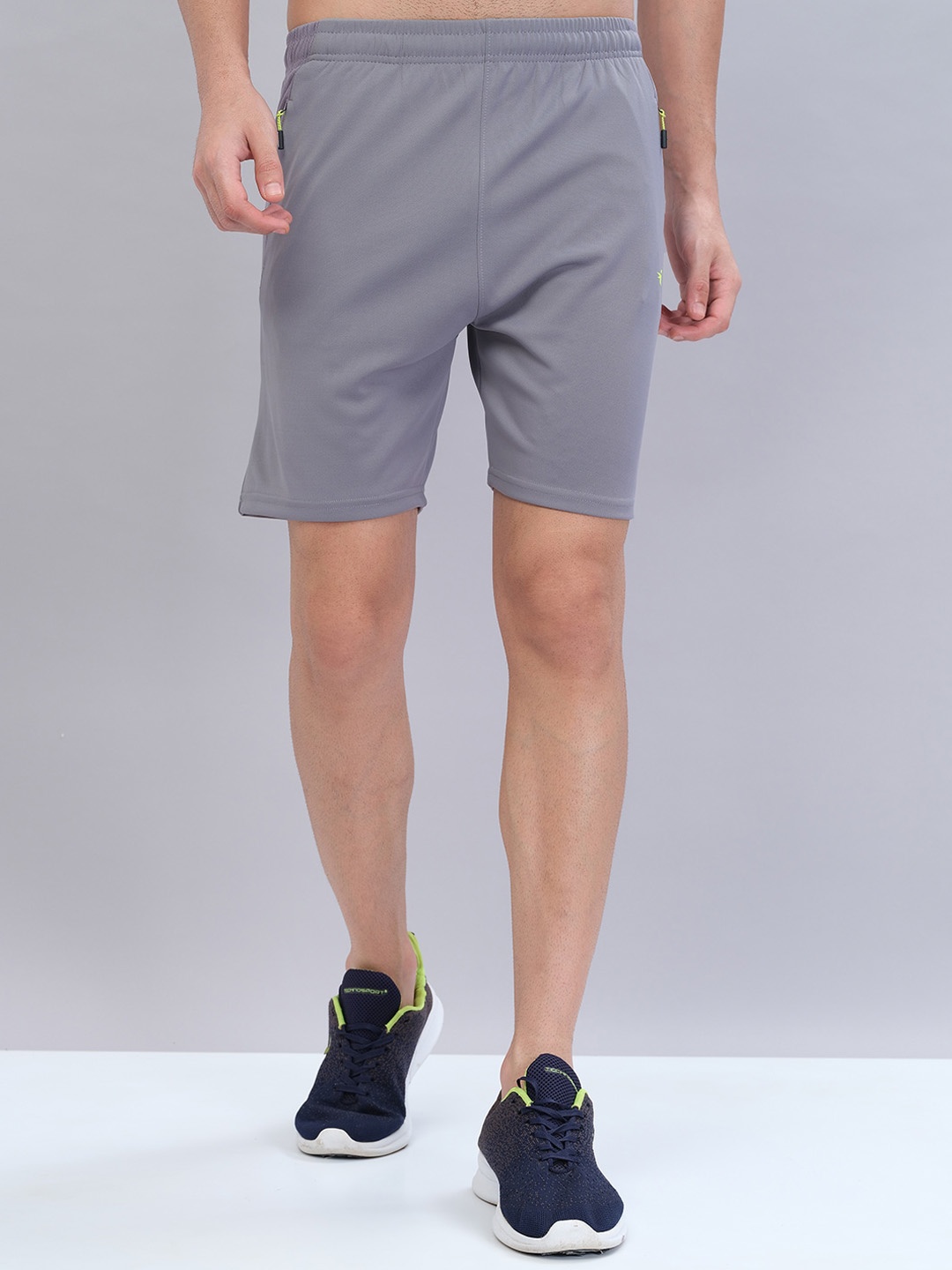 

Technosport Men Training or Gym Sports Shorts with Antimicrobial Technology, Grey