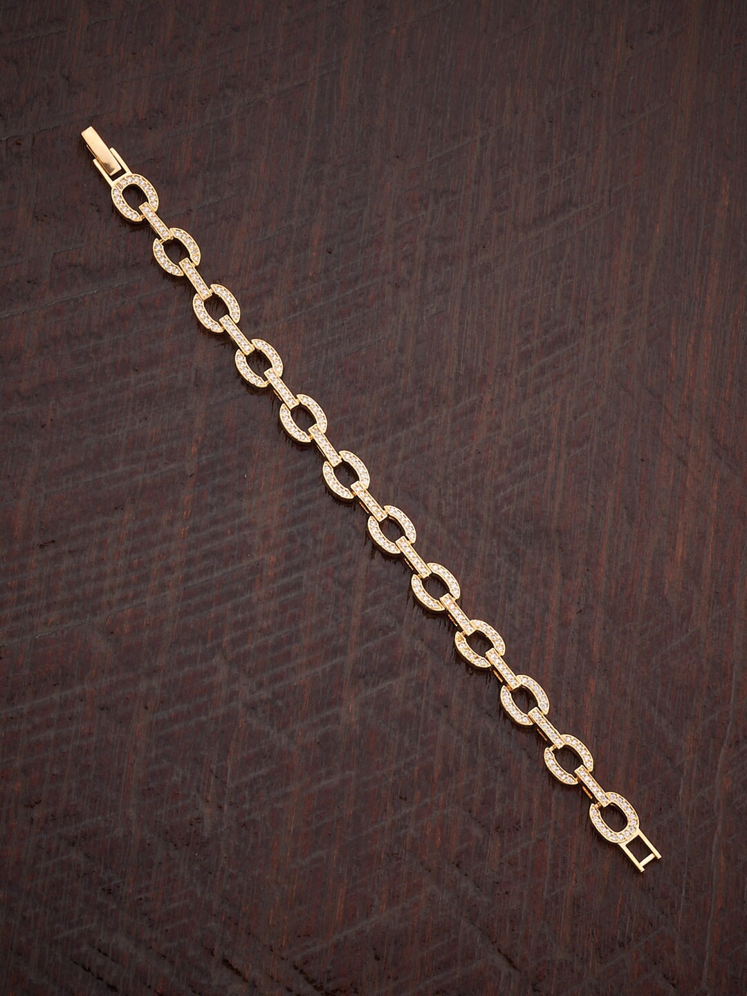 

Kushal's Fashion Jewellery Women Cubic Zirconia Gold-Plated Link Bracelet