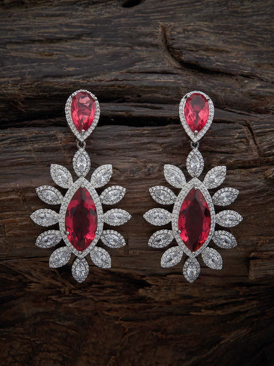 

Kushal's Fashion Jewellery Red Contemporary Drop Earrings