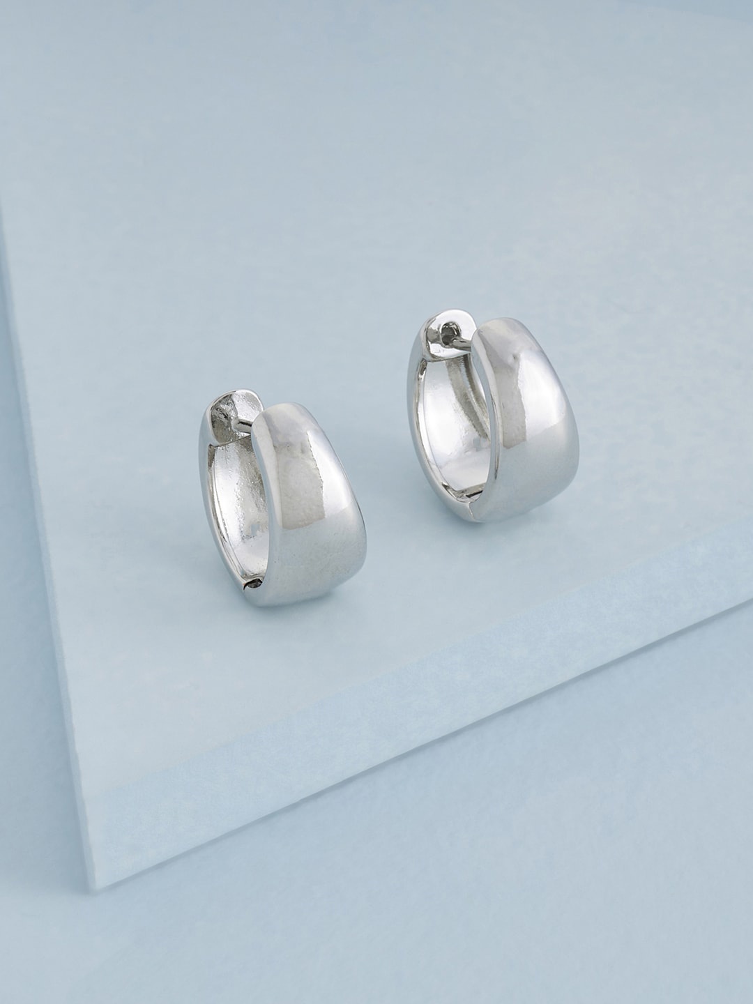 

Kushal's Fashion Jewellery Contemporary Rhodium Plated Studs Earrings, Silver