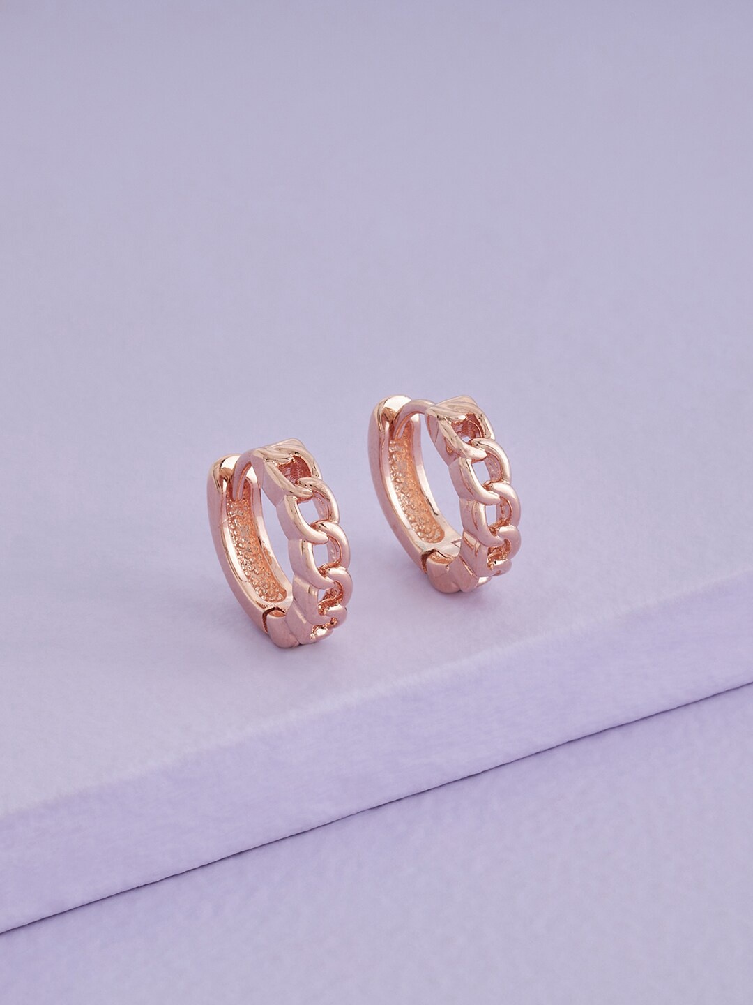 

Kushal's Fashion Jewellery Rose Gold-Plated Contemporary Hoop Earrings