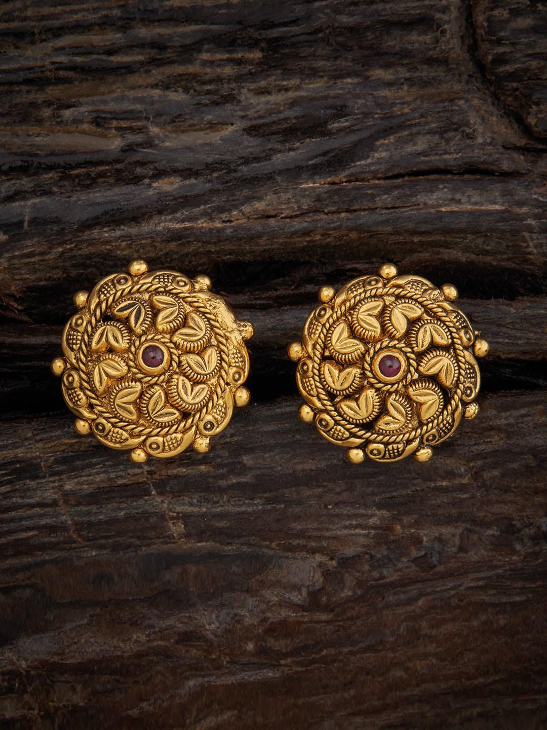 

Kushal's Fashion Jewellery Red Contemporary Studs Earrings