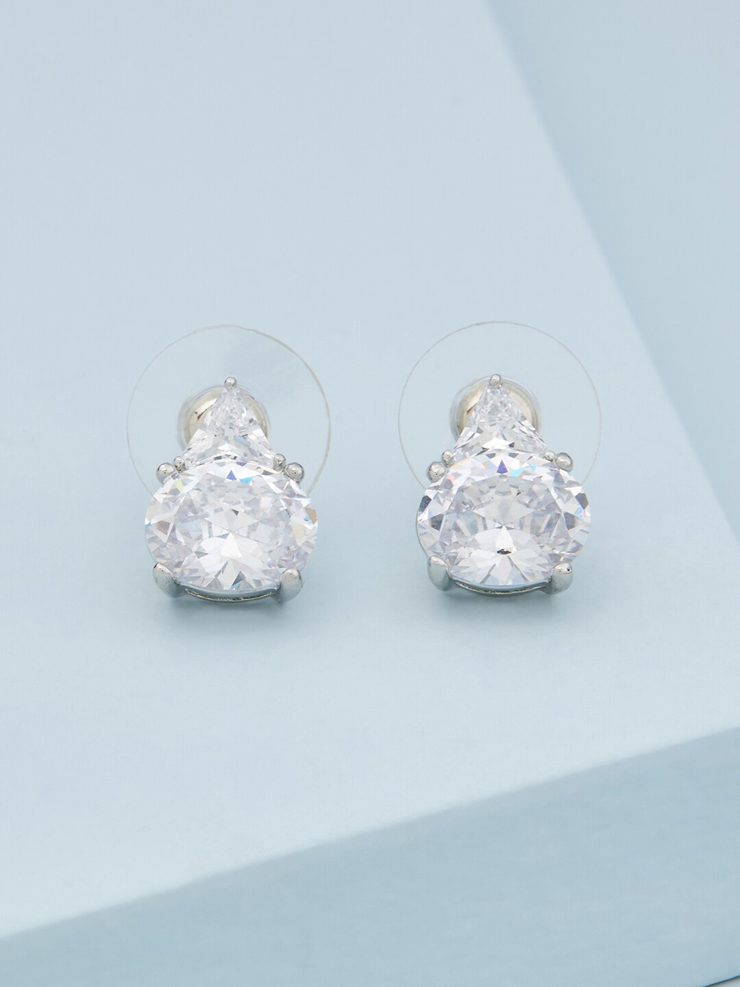 

Kushal's Fashion Jewellery White Contemporary Studs Earrings