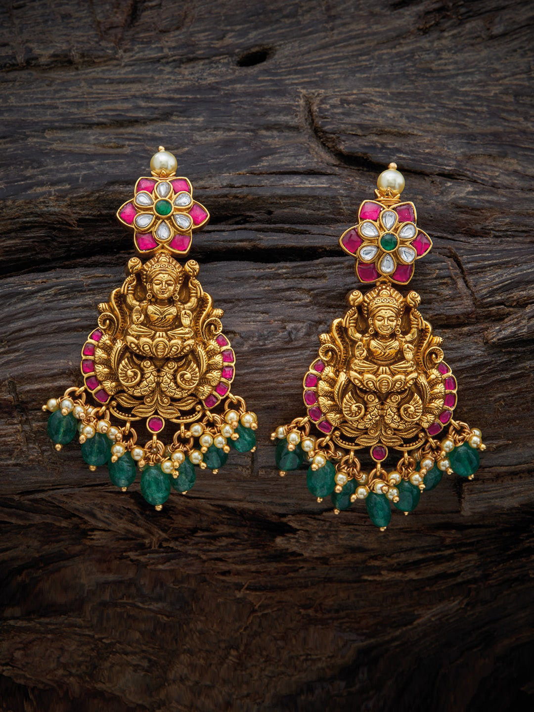 

Kushal's Fashion Jewellery Silver Contemporary Rhodium-Plated Drop Earrings, Red