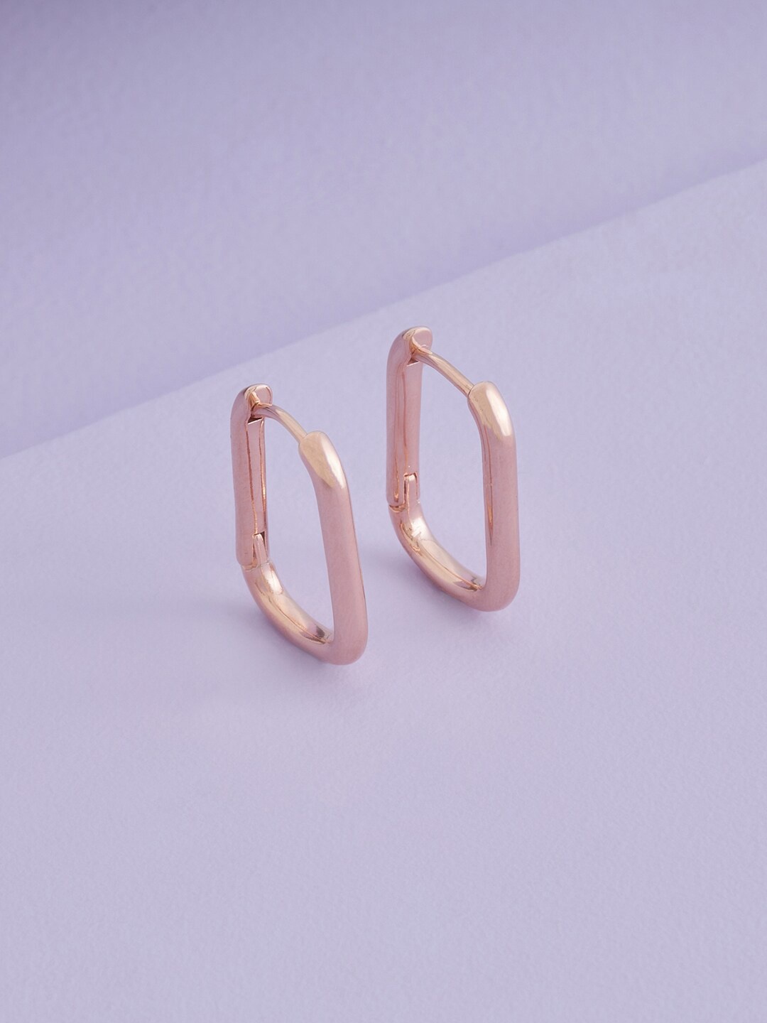 

Kushal's Fashion Jewellery Rose-Gold Plated Contemporary Hoop Earrings