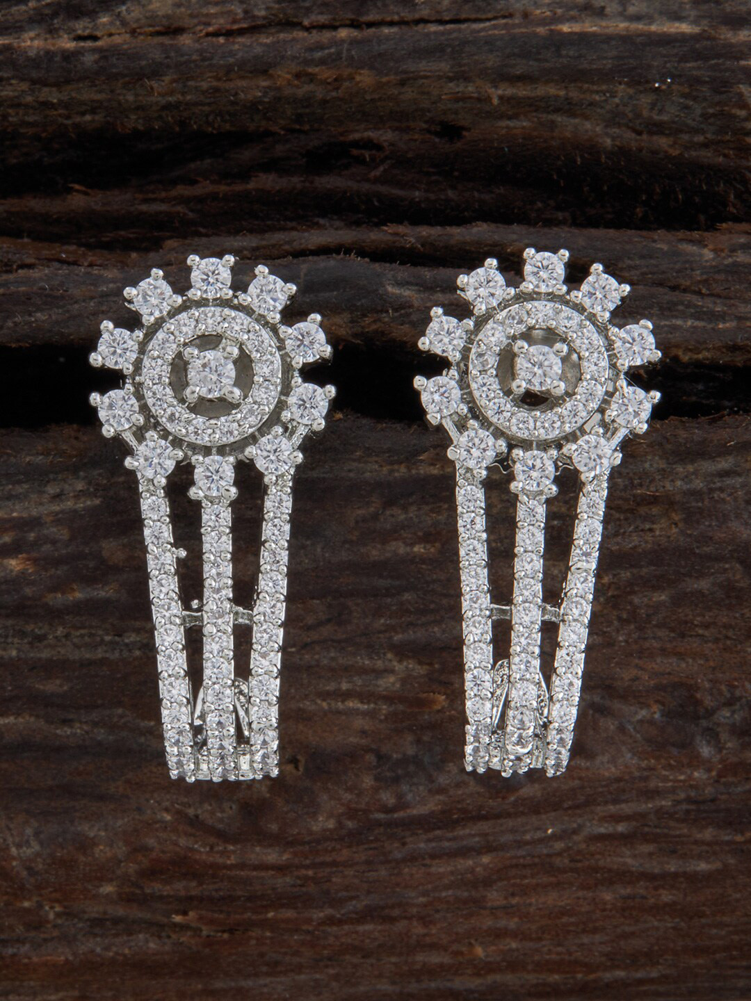 

Kushal's Fashion Jewellery Rhodium Plated Contemporary Drop Earrings, White