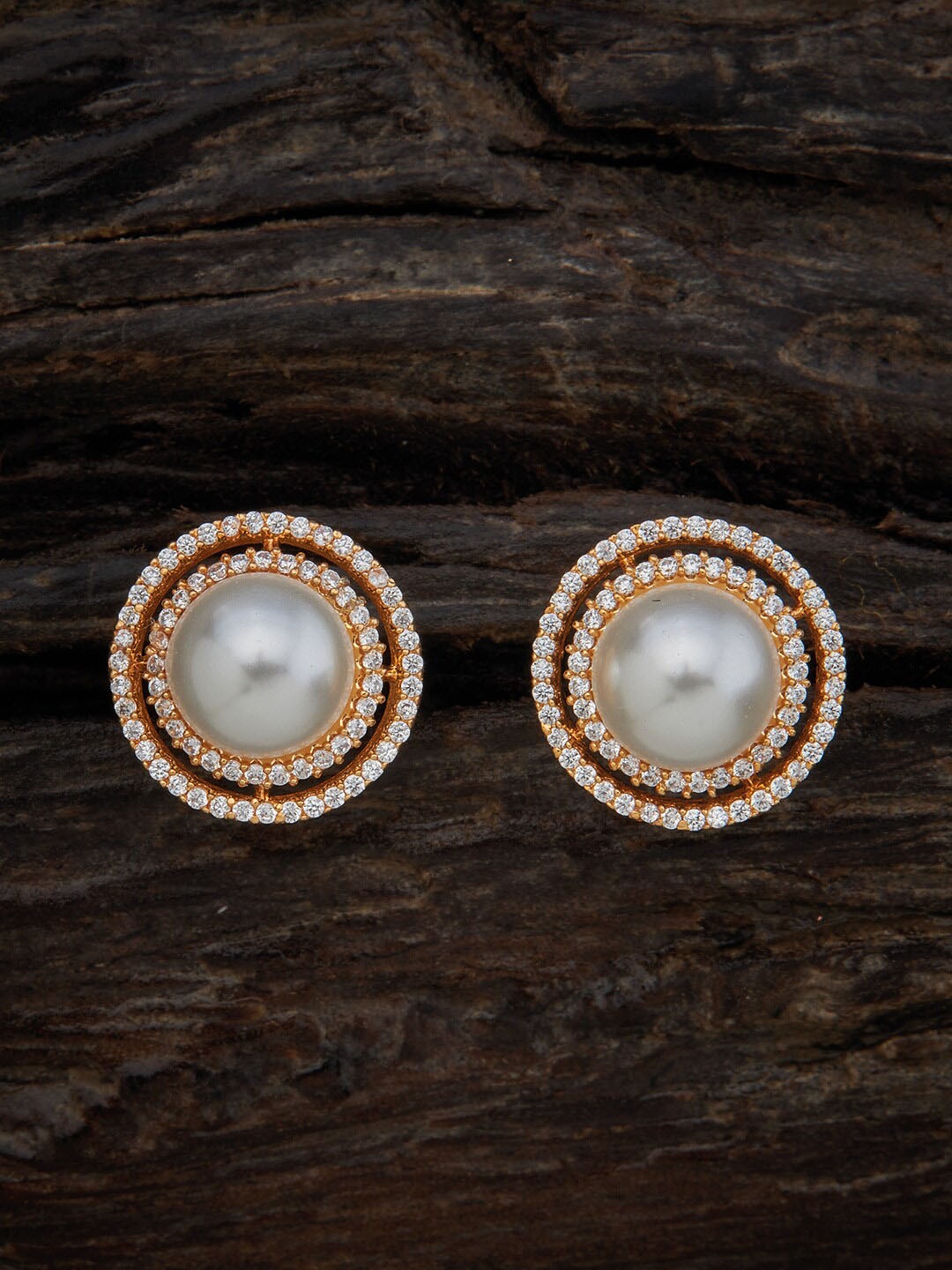 

Kushal's Fashion Jewellery Gold-Plated Contemporary Studs Earrings, White